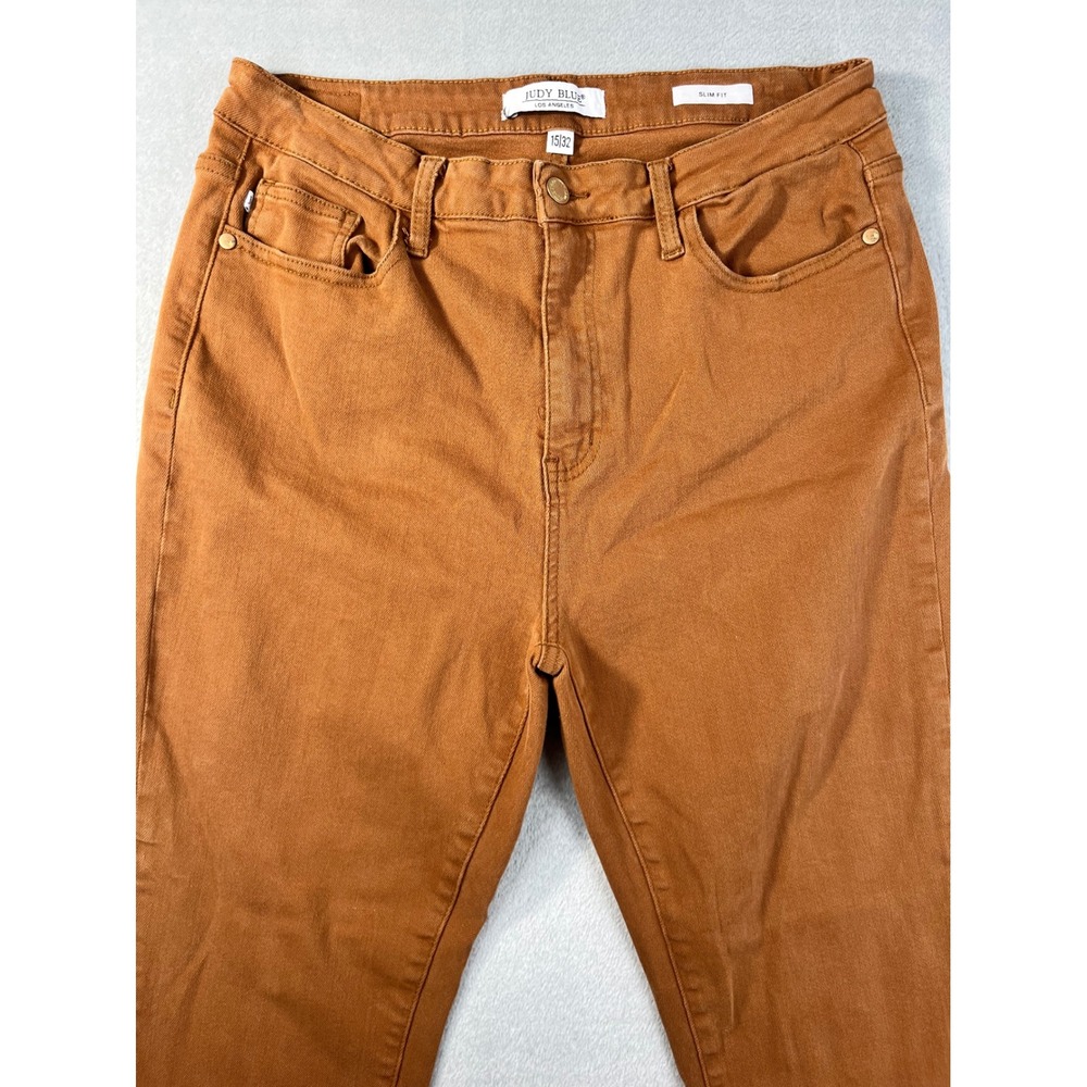 Judy Blue Slim Fit Jeans Womens 15/32 Orange Excellent High Rise Colored Denim - Picture 2 of 6
